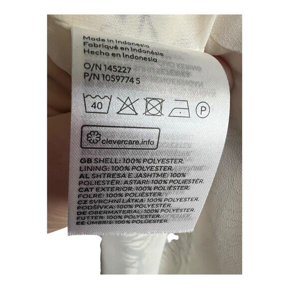 H&M Floral Sleeveless Slip A-Line Dress Cream/Black Womens Minimalist Bohemian - Picture 9 of 10